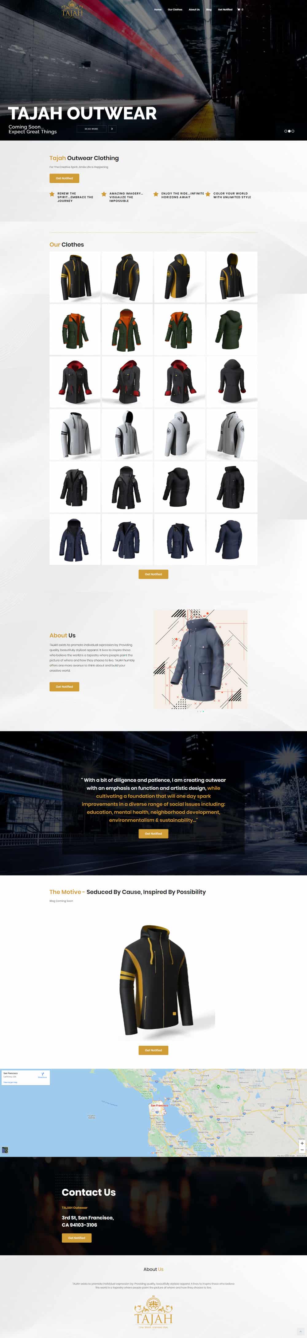 tajahouterwear frontpage